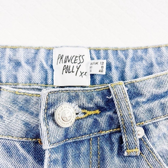Princess Polly Light Wash Denim Jeans SZ8 - Picture 3 of 8